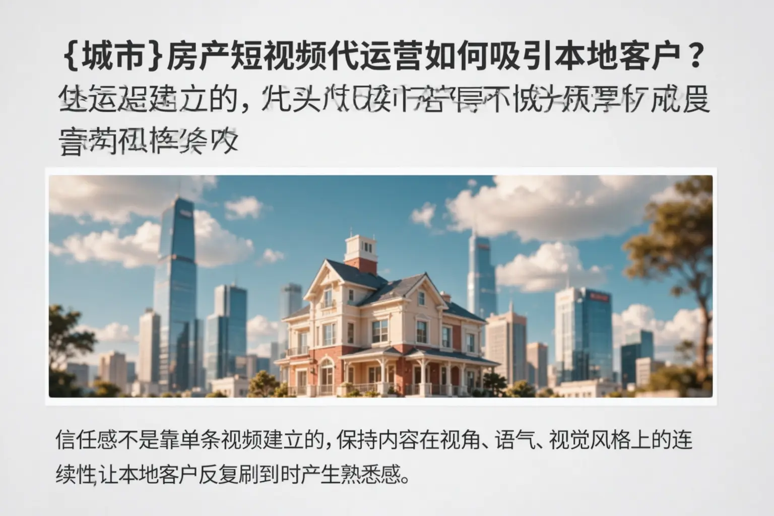 西宁房产短视频代运营如何吸引本地客户?