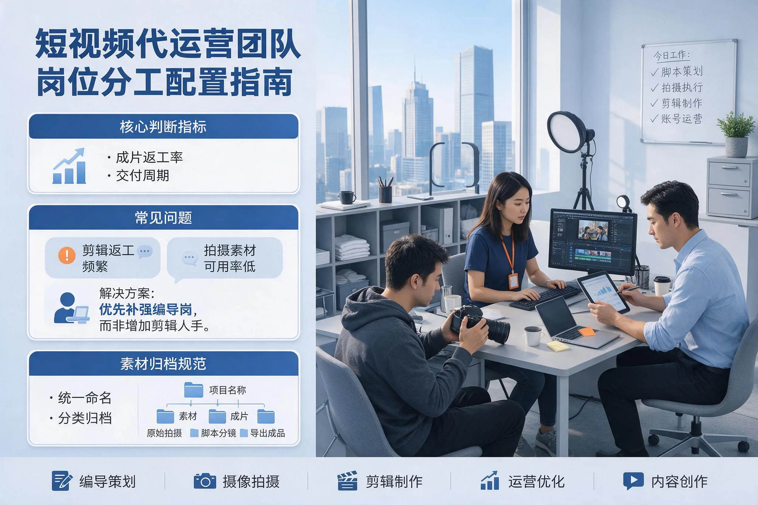 短视频代运营团队如何配置?西宁企业岗位分工科普说明