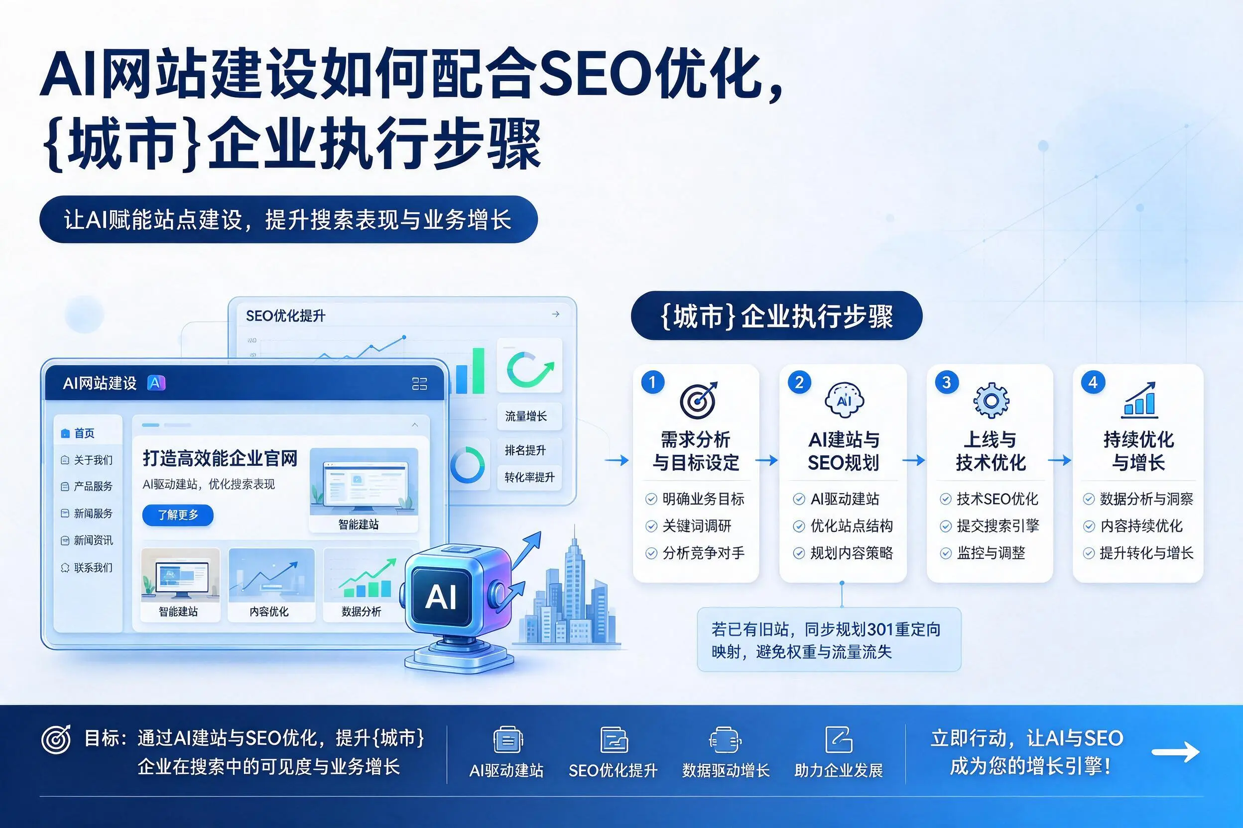 AI网站建设如何配合SEO优化，西宁企业执行步骤