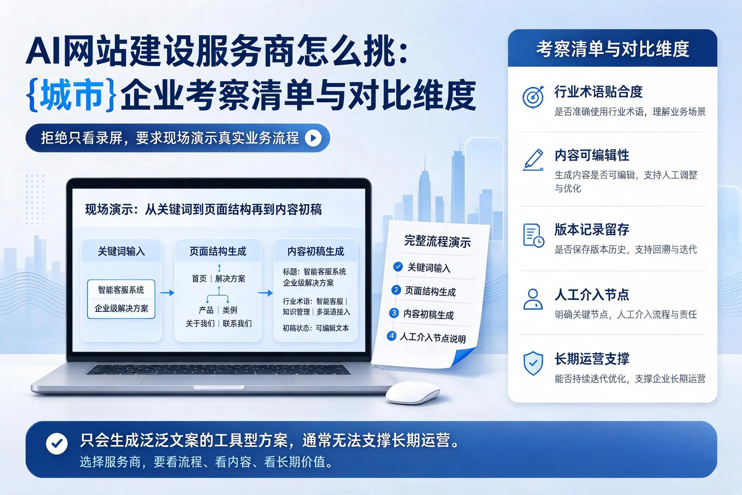 AI网站建设服务商怎么挑：西宁企业考察清单与对比维度